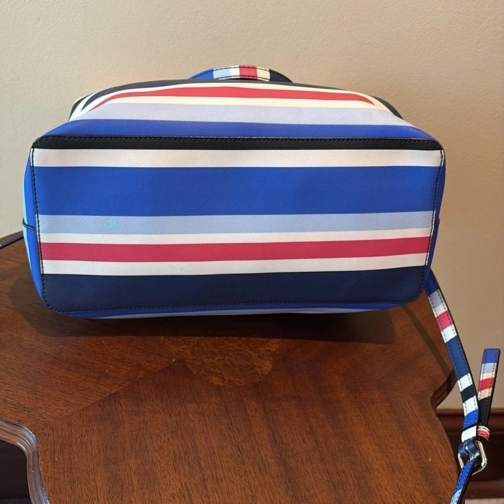 Kate Spade   Satchel  Crossbody bag striped red white blue black light blue NWOT
